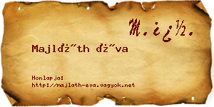 Majláth Éva névjegykártya